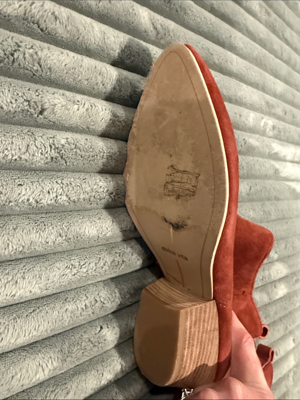 Dolce Vita Rust Suede Ankle Booties with Side Zip - Picture 5 of 7